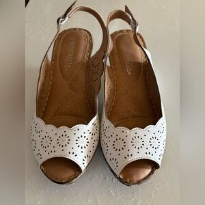 Patrizia’s by Spring Step Women's White Slingback Sandals